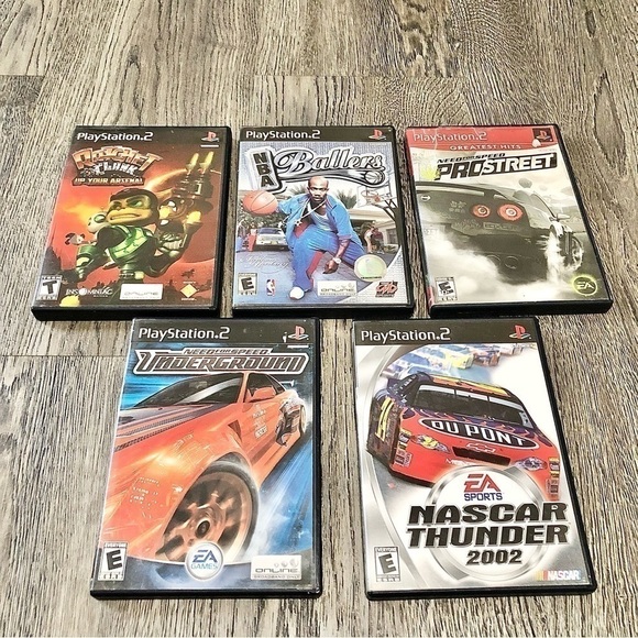 SONY Lot of 5 PS2 games Ratchet & Clank, Need for Speed, NBA Ballers, NASCAR. - Picture 1 of 3